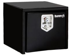 Buyers Products 1703349 14" x 12" x 18" Black Steel Underbody Drop Door Toolbox with T-Handle Latch - BUY 1703349