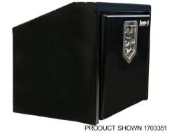 Buyers Products 1703351 14" x 12" x 18" Black Slant Back Steel Underbody Drop Door Toolbox with T-Handle Latch - BUY 1703351