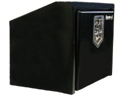 Buyers Products 1703351 14" x 12" x 18" Black Slant Back Steel Underbody Drop Door Toolbox with T-Handle Latch - BUY 1703351
