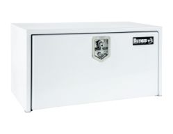 Buyers Products 1703400 14" x 16" x 24" White Steel Underbody Drop Door Toolbox with T-Handle Latch - BUY 1703400