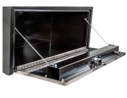 Buyers Products 1703703 14" x 16" x 30" Black Steel Underbody Toolbox with Stainless Steel Door - BUY 1703703