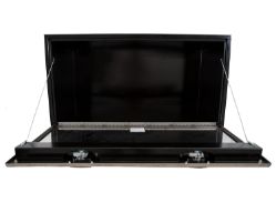 Buyers Products 1704710 24" x 24" x 48" Black Steel Underbody Toolbox with Stainless Steel Door and 2 T-Handle Latches - BUY 1704710