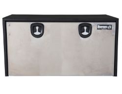 Buyers Products 1704710 24" x 24" x 48" Black Steel Underbody Toolbox with Stainless Steel Door and 2 T-Handle Latches - BUY 1704710