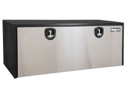 Buyers Products 1702715 18" x 18" x 60" Black Steel Underbody Toolbox with Stainless Steel Door - BUY 1702715