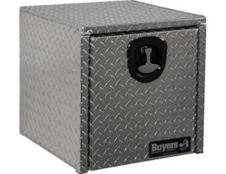Buyers Products 1705101 18" x 18" x 18" Aluminum Underbody Toolbox with Aluminum Recessed Door and T-Handle Latch 