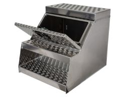 Buyers Products 1705182 24" x 28" x 24" Aluminum Step Box for Medium and Heavy-Duty Trucks - BUY 1705182