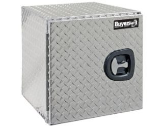 Buyers Products 1705200 18" x 18" x 24" Aluminum Barn-Door Style Underbody Toolbox with Left Swing Single Door and T-Handle Latch 