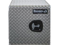 Buyers Products 1702235 24" x 24" x 36" Aluminum Diamond Tread Double Barn-Door Style Underbody Toolbox - BUY 1702235