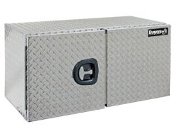 Buyers Products 1702235 24" x 24" x 36" Aluminum Diamond Tread Double Barn-Door Style Underbody Toolbox - BUY 1702235