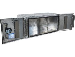 Buyers Products 1705205 18" x 18" x 36" Aluminum Diamond Tread Double Barn-Door Style Underbody Toolbox - BUY 1705205