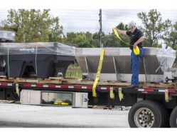 Buyers Products 1702235 24" x 24" x 36" Aluminum Diamond Tread Double Barn-Door Style Underbody Toolbox - BUY 1702235