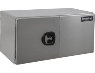 Buyers Products 1705350 24" x 24" x 72" Smooth Aluminum Double Barn Door Style Underbody Toolbox with 2 T-Handle Latches 