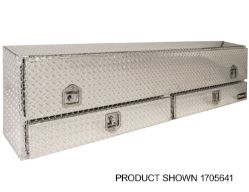 Buyers Products 1705651 21" x 13.5"/11.5" x 88" Contractor Style Diamond Tread Aluminum Topside Toolbox with Drawers - BUY 1705651