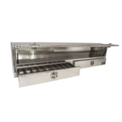 Buyers Products 1705651 21" x 13.5"/11.5" x 88" Contractor Style Diamond Tread Aluminum Topside Toolbox with Drawers - BUY 1705651