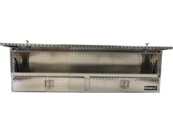 Buyers Products 1705651 21" x 13.5"/11.5" x 88" Contractor Style Diamond Tread Aluminum Topside Toolbox with Drawers - BUY 1705651