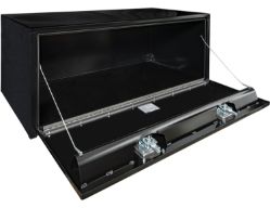 Buyers Products 1708310 18" x 24" x 48" Black Steel Underbody Drop Door Toolbox with 2 T-Handle Latches - BUY 1708310