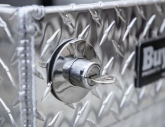 Buyers Products 1709450 23 x 27 x 71" Diamond Tread Aluminum Crossover Truck Box 