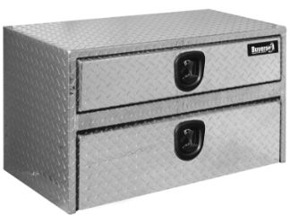 Buyers Products 1712205 20" x 18" x 36" Aluminum Underbody Toolbox with Drawer, Aluminum Recessed Door and 2 T-Handle Latches 