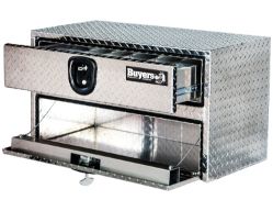 Buyers Products 1712205 20" x 18" x 36" Aluminum Underbody Toolbox with Drawer, Aluminum Recessed Door and 2 T-Handle Latches - BUY 1712205