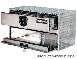 Buyers Products 1712210 20" x 18" x 48" Aluminum Underbody Toolbox with Drawer, Aluminum Recessed Door and 2 T-Handle Latches - BUY 1712210