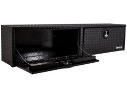 Buyers Products 1721551 16" x 13" x 72" Black Powder Coated Aluminum Topside Toolbox - BUY 1721551