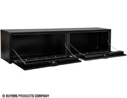 Buyers Products 1722551 16" x 13" x 72" Textured Matte Black Diamond Tread Aluminum Topsider Truck Box - BUY 1722551