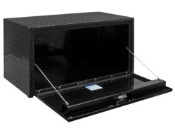 Buyers Products 1725105 18" x 18" x 36" Black Powder Coated Aluminum Underbody Toolbox - BUY 1725105