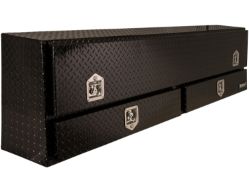 Buyers Products 1725651 21" x 13.5"/11.5" x 88" Contractor Style Black Diamond Tread Aluminum Topside Toolbox with Drawers - BUY 1725651