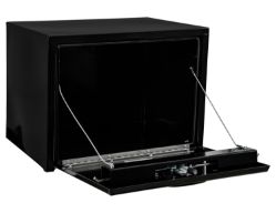 Buyers Products 1734300 24" x 24" x 24" Black Powder Coated Steel Underbody Drop Door Toolbox with 3-Point Latch - BUY 1734300