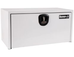 Buyers Products 1734403 24" x 24" x 30" White Powder Coated Steel Underbody Drop Door Toolbox with 3-Point Latch - BUY 1734403