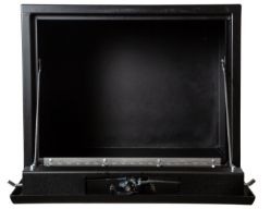 Buyers Products 1732500 18" x 18" x 24" Textured Matte Black Steel Underbody Drop Door Truck Box with 3-Point Latch - BUY 1732500
