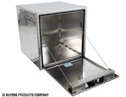 Buyers Products 1735130 24" x 24" x 24" Aluminum Diamond Tread 3-Point Latch Underbody Toolbox - BUY 1735130