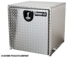 Buyers Products 1735130 24" x 24" x 24" Aluminum Diamond Tread 3-Point Latch Underbody Toolbox - BUY 1735130
