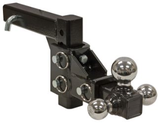 Buyers Products 1802225 Adjustable Tri-Ball Hitch with 1-7/8", 2" & 2-5/16" Chrome Towing Balls 
