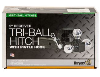 Buyers Products 1802279 Adjustable Tri-Ball Multi-Ball Hitch with Pintle Hook and 1-7/8" - 2" - 2-5/16" Chrome Towing Balls 