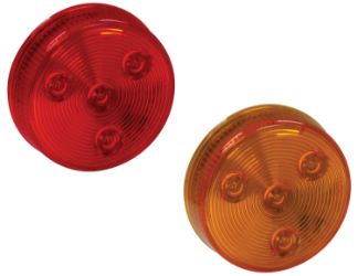Buyers Products 5622550 2.5" Red 4 LED Round Marker Light 