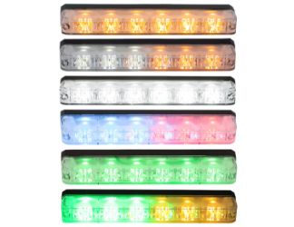 Buyers Products 8892810 5" 6 LED Amber/Green Narrow Profile Strobe Light 