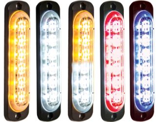 Buyers Products 8891910 4.4" 6 LED Amber Aluminum Thin Mount Vertical Strobe Light 