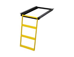 Buyers Products 5233000YEL 3 Rung Yellow Retractable Step - 19.63" x 30.25" - BUY 5233000YEL