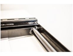 Buyers Products 5232000 2 Rung Black Powder Coated Retractable Step - 19.63" x 25.5" - BUY 5232000