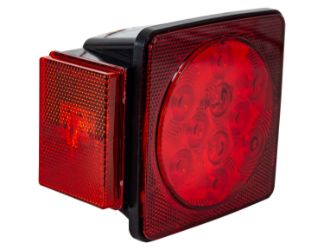 Buyers Products 5625117 5" 17 LED Red Stop/Turn/Tail Light w/ License Plate Light (For Trailers Under 80" Wide) 