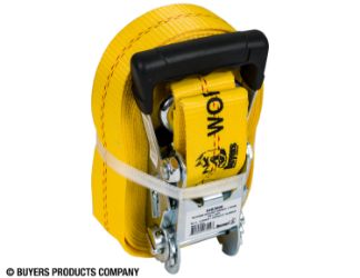 Buyers Products 5483000 2" x 30 Yellow Ratchet Strap - Double J Hook 