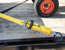 Buyers Products 5483000 2" x 30' Yellow Ratchet Strap - Double J Hook - BUY 5483000