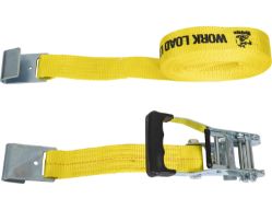 Buyers Products 5483005 2" x 30' Yellow Ratchet Strap - Flat Hook - BUY 5483005