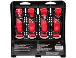Buyers Products 5483305 1" x 10' Red Cambuckle Tie Down Strap - Coated Steel Hooks - BUY 5483305