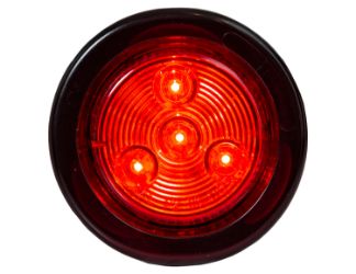 Buyers Products 5622102 2" Round Red 4 LED Marker/Clearance Light w/ Grommet & Plug 
