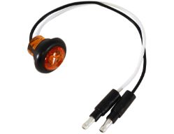 Buyers Products 5623423 3/4" Round Amber 1 LED Marker - Hard Wired with .180 Male Bullets - BUY 5623423