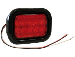 Buyers Products 5625115 5-1/3" Rectangular 15 LED Red with Grommet and PL3 Plug - BUY 5625115