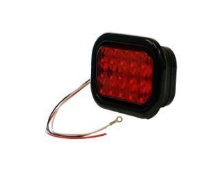 Buyers Products 5625115 5-1/3" Rectangular 15 LED Red with Grommet and PL3 Plug 