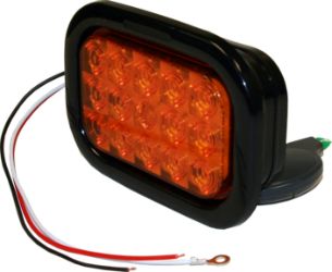 Buyers Products 5625215 5-1/3" 15 LED Amber Rectangular Turn Signal with Grommet and PL3 Plug 